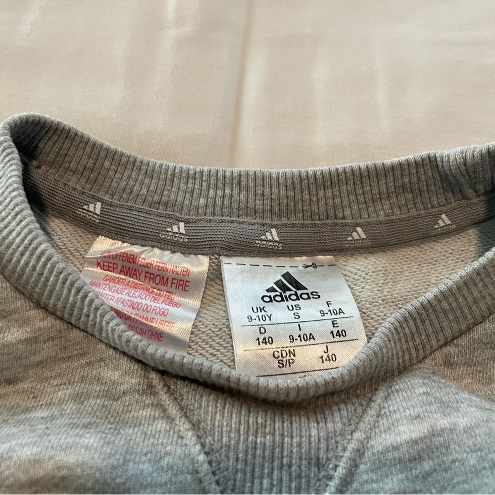Adidas Gray Kids Sweatshirt Size S - Picture 3 of 4